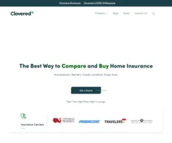 Clovered.com(The Best Way to Compare & Buy Home Insurance) Screenshot