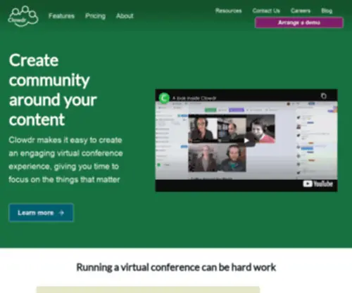 Clowdr.org(Virtual conferences for social good) Screenshot