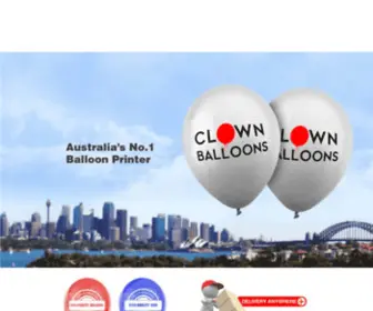 Clownballoons.com.au(Custom Printed Balloons) Screenshot