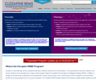 Clozapineregistry.com(Clozapine Home) Screenshot