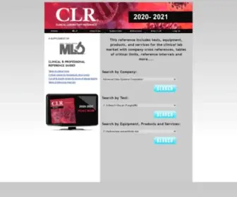 CLR-Online.com(Clinical Laboratory Reference) Screenshot