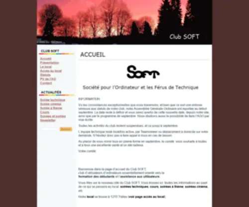 Club-Soft.ch(Site du CLUB SOFT (club informatique de Nyon)) Screenshot