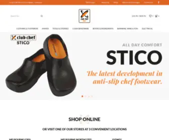 ClubchefStore.com.au(Online Chef Uniforms and Hospitality Equipment) Screenshot