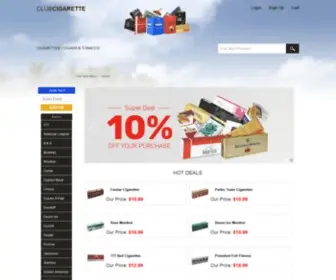 Clubcigarette.com(Online cigarette shop usa) Screenshot