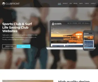 Clubfront.com.au(Sports club & surf life saving club website design) Screenshot