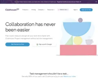 Clubhouse.io(Bring product and engineering together) Screenshot
