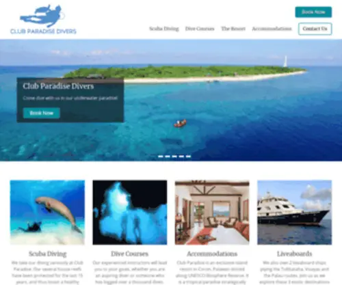 Clubparadisedivers.com(Online Booking and Reservation Software for Tours and Activities) Screenshot