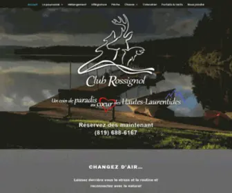 Clubrossignol.com(Pourvoirie Club Rossignol) Screenshot