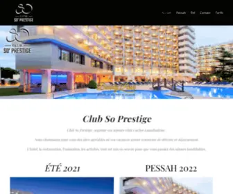 Clubsoprestige.com(Hôtel & Club cacher Pessah 2022) Screenshot