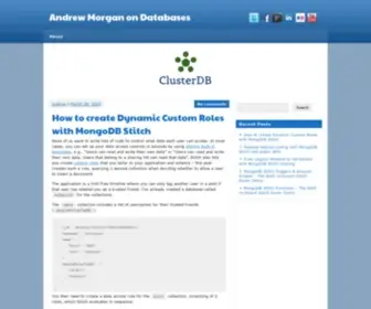 Clusterdb.com(Especially around scalability and High Availability) Screenshot
