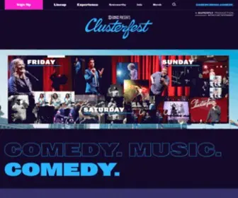 Clusterfest.com(The Clusterfest line up) Screenshot