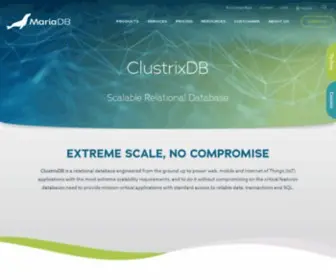 Clustrix.com(MariaDB Xpand) Screenshot