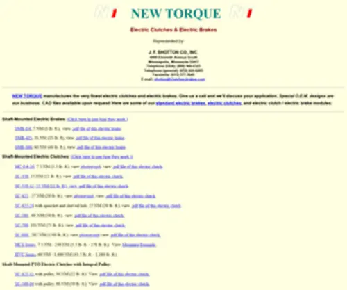 Clutches-Brakes.com(Electric clutches and electric brakes by New Torque) Screenshot