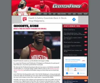 Clutchfans.com(Houston Rockets Fan Information Source) Screenshot