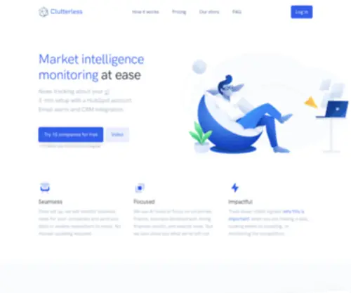 Clutterless.io(Business news alerts and newsfeed integration for HubSpot) Screenshot