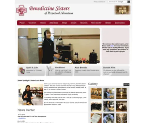 CLydemonastery.org(Benedictine Sisters of Perpetual Adoration) Screenshot