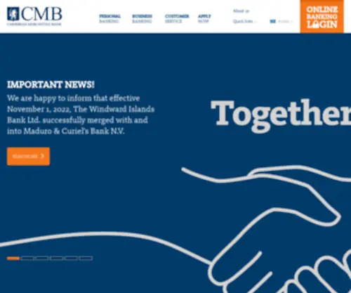 CMBNV.com(Caribbean Mercantile Bank) Screenshot