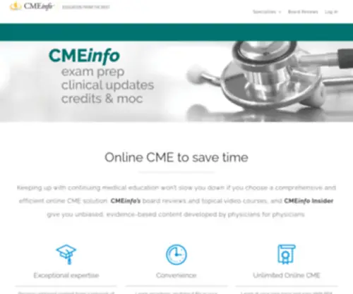 Cmeinfo.com(Continuing Medical Education) Screenshot