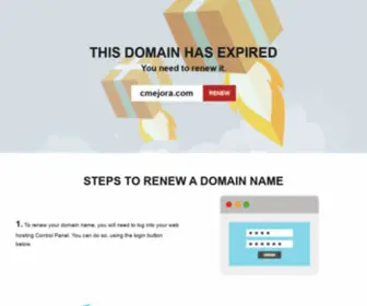 Cmejora.com(Domain Renewal Instructions) Screenshot