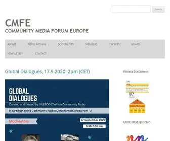 Cmfe.eu(Community Media Forum Europe) Screenshot