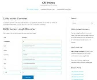 Cminches.net(Cm to inches Converter) Screenshot
