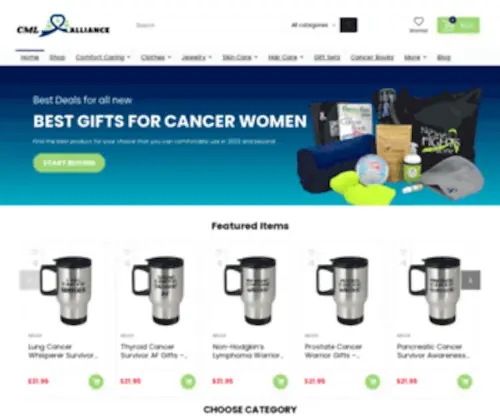 Cmlalliance.com(Cancer Gifts for Women) Screenshot