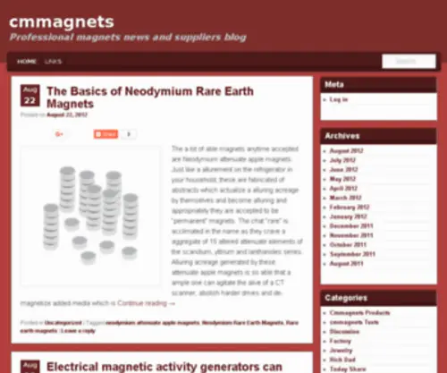 Cmmagnets.com(Professional magnets news and suppliers blog) Screenshot