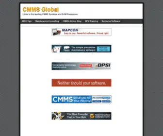 CMMSGlobal.com(Computerized Maintenance Management Software and Enterprise Asset Management resources microsite) Screenshot