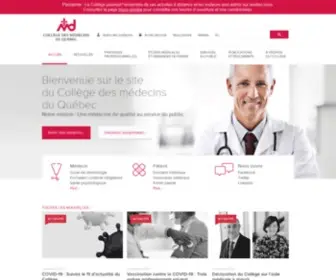 CMQ.org(Le Collège des médecins est l'ordre professionnel des médecins québécois. Sa mission) Screenshot