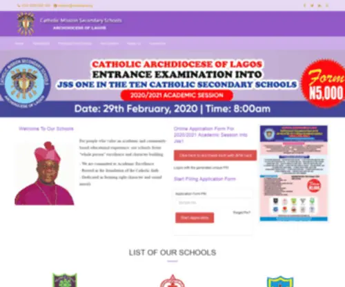 CMSslagos.ng(Catholic Mission Secondary Schools Archdiocese of Lagos) Screenshot