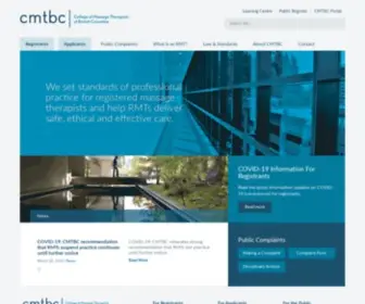 CMTBC.ca(The College of Massage Therapists of British Columbia (CMTBC)) Screenshot