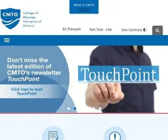 Cmto.com(College of Massage Therapists of Ontario) Screenshot