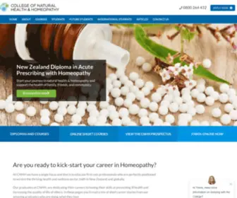 CNHH.ac.nz(College of Natural Health & Homeopathy) Screenshot