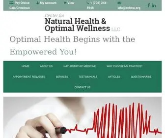 Cnhow.org(Center for Natural Health & Optimal Wellness) Screenshot