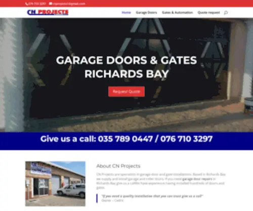 CNprojectskZN.co.za(Garage Doors Richards Bay) Screenshot