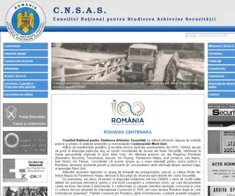 Cnsas.ro(Consiliul National pentru Studierea Arhivelor Securitatii) Screenshot