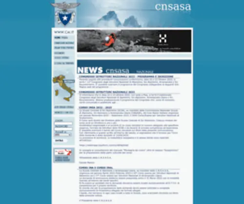 Cnsasa.it(Commissione Nazionale Scuole Alpinismo Scialpinismo Arrampicata libera) Screenshot