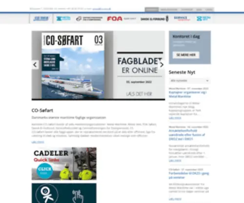CO-Sea.dk(Centralorganisationen Søfart) Screenshot