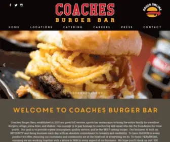 Coachesburgers.com(Coaches Burger Bar) Screenshot