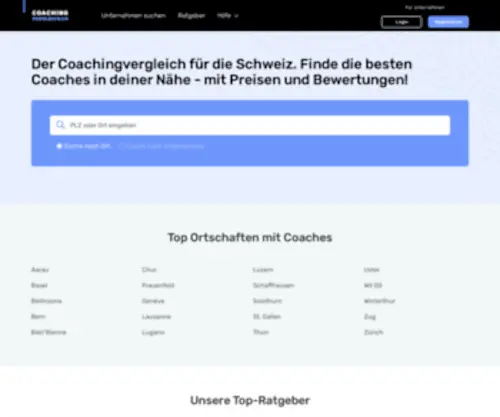 Coaching-Vergleich.ch(Coaching Vergleich) Screenshot