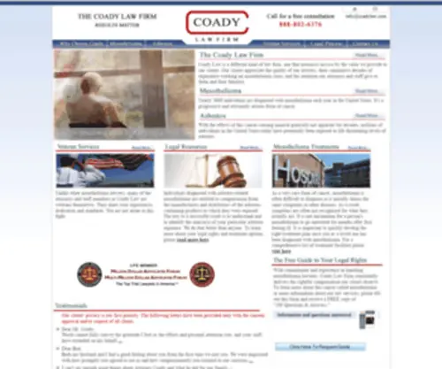 Coadylaw.com(Mesothelioma Lawyers) Screenshot