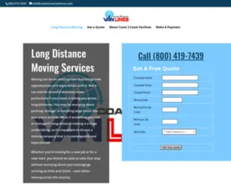 Coast2Coastvanlines.com(Long Distance Moving) Screenshot