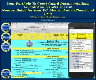 Coastguardinfo.com(Coast Guard Vessel Documentation) Screenshot