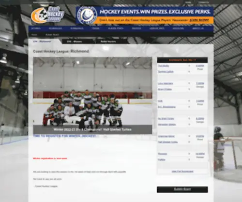 Coasthockey.com(Coast Hockey League) Screenshot