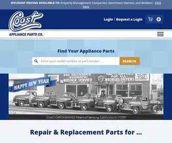 Coastparts.com(Coast Appliance Parts Co) Screenshot