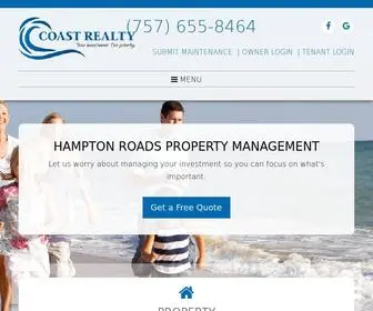 Coastrealtyva.com(Hampton Roads Property Management and Property Managers) Screenshot