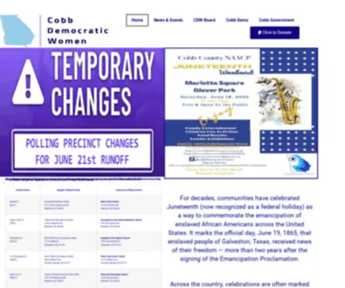 Cobbdemocraticwomen.org(Cobb Democratic Women) Screenshot