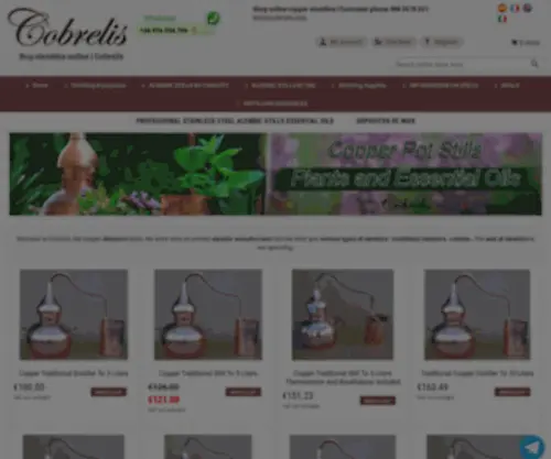 Cobrelis.com(Tienda online de Alambiques de cobre para destilar casero) Screenshot