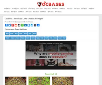 Cocbases.com(Clash of Clans Bases Layout Links & Attack Strategies) Screenshot