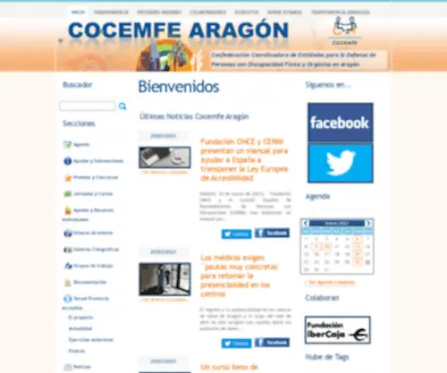Cocemfearagon.org(PAGINA PRINCIPAL (Bienvenidos)) Screenshot